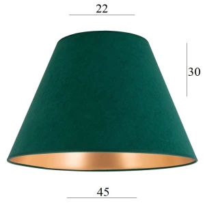 Duży abażur do lampy stojącej stożek 8S ZIELONY WELUR 22/45 wys 30   