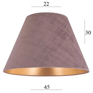 Duży abażur do lampy stojącej stożek 8S RÓŻOWY WELUR 22/45 wys 30    