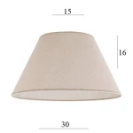 ABAŻUR do lampy stożek 4S-E27 beż len 15/30 wys 16    