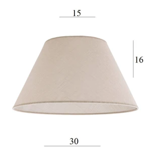 ABAŻUR do lampy stożek 4S-E27 beż len 15/30 wys 16    
