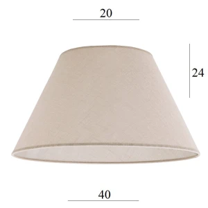 Abażur do lampy stożek 6S  beż len 20/40 wys 24   