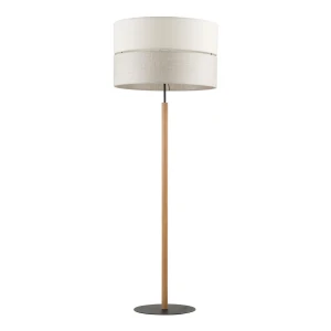 Lampa podłogowa z lnianym abażurem ECEO 15597/TK          