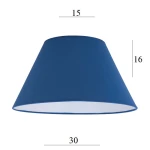 ABAŻUR do lampki stożek 4S-E27 niebieski 15/30 wys 16 