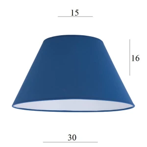 ABAŻUR do lampki stożek 4S-E27 niebieski 15/30 wys 16 