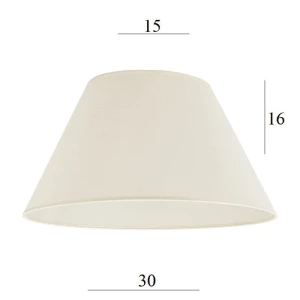 ABAŻUR do lampy stożek 4S-E27 ecru struktura 15/30 wys 16   