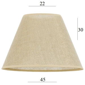 Duży abażur do lampy stojącej stożek 8S LEN ZE ZŁOTĄ NITKĄ 22/45 wys 30