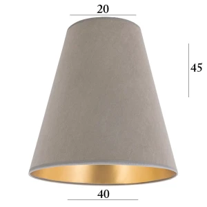 Duży welurowy abażur do lampy stojącej stożek 5S beżowy 20/40 wys 45  