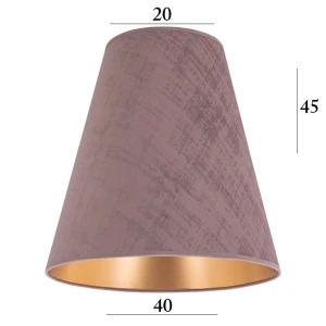 Duży welurowy abażur do lampy stojącej stożek 5S różowy 20/40 wys 45     