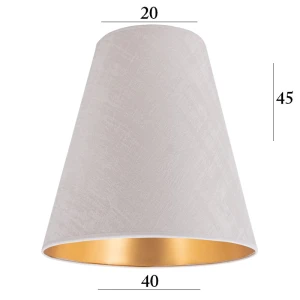 Duży welurowy abażur do lampy stojącej stożek 5S surowy 20/40 wys 45      