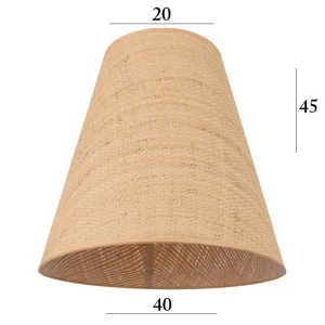 Duży rattanowy abażur do lampy stojącej stożek 5S  20/40 wys 45 