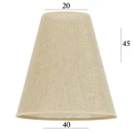 Duży abażur do lampy stojącej stożek 5S len ze złotą niktą 20/40 wys 45