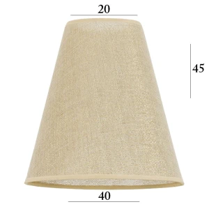 Duży abażur do lampy stojącej stożek 5S len ze złotą niktą 20/40 wys 45