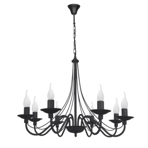 Czarny żyrandol ROSSI  1397P1/AX 8-ramienny