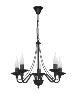 Czarny żyrandol ROSSI 1397F1/AX 5-ramienny