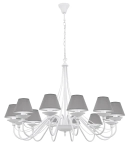 Żyrandol duży z abażurami ROMA 1397R/08/AX 12-ramienny  