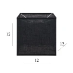 Abażur do lampy sześcian 1K-E27 czarny len 12/12 wys 12  