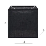 Abażur do lampki sześcian 2K-E27 czarny len 16/16 wys 16   