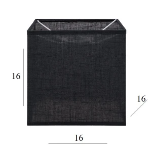 Abażur do lampki sześcian 2K-E27 czarny len 16/16 wys 16   