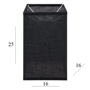 Abażur do lampy prostopadłościan 3K-E27 czarny len 16/16 wys 25  