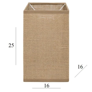 Abażur do lampy prostopadłościan 3K-E27 juta 16/16 wys 25   