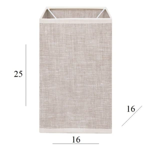 Abażur do lampy prostopadłościan 3K-E27 len 16/16 wys 25    