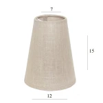 ABAŻUR do żyrandola stożek 2S-E14 beż len 7/12 wys 15 