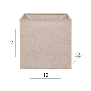 Abażur do lampy sześcian 1K-E27 beż len 12/12 wys 12     