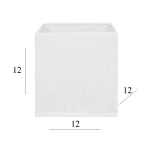 Abażur do lampy sześcian 1K-E27 biały len 12/12 wys 12      