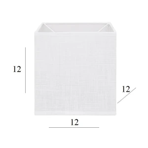 Abażur do lampy sześcian 1K-E27 biały len 12/12 wys 12      