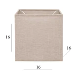 Abażur do lampki sześcian 2K-E27 beż len 16/16 wys 16     