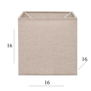 Abażur do lampki sześcian 2K-E27 beż len 16/16 wys 16     