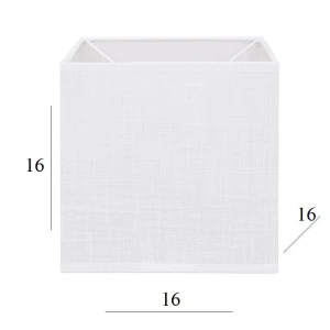 Abażur do lampki sześcian 2K-E27 biały len 16/16 wys 16      