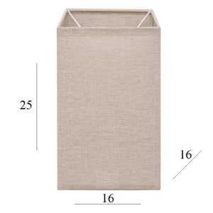 Abażur do lampy prostopadłościan 3K-E27 beż len 16/16 wys 25     