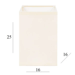 Abażur do lampy prostopadłościan 3K-E27 ecru 16/16 wys 25        