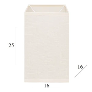 Abażur do lampy prostopadłościan 3K-E27 ecru struktura 16/16 wys 25         