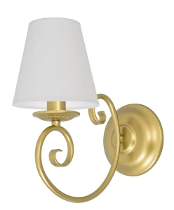 Złoty kinkiet z białym abażurem DOMINO O3010 K1 ZL/AB/01/Le