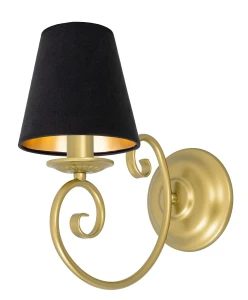 Klasyczny złoty kinkiet welur DOMINO O3010 K1 ZL/AB/53/Le 