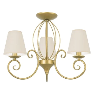 Złoty żyrandol do sypialni DOMINO O3023 W3 ZL/AB/02/Le 3-ramienny 