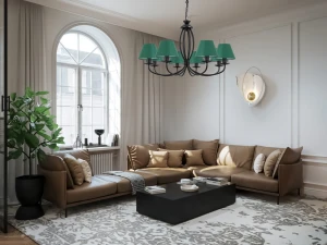 Czarny elegancki żyrandol OLIVER O3058 W8 CZA/1S/35/Le 8-ramienny 