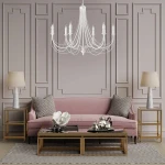 JEWESOS biały duży żyrandol klasyczny 12040/26 6-płomienny