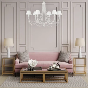 JEWESOS 12040/26/01 duży biały żyrandol do pokoju 6-płomienny