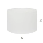 Abażur w kształcie dużego walca 9W-E27 biały 30/20