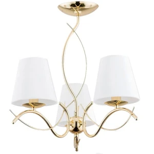 Klasyczna lampa na złotym stelażu MENOZE 127613/AA 