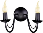 Podwójny czarny kinkiet świecznikowy BARTO 13994/KA