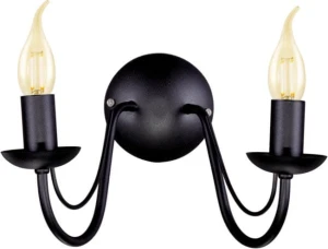 Podwójny czarny kinkiet świecznikowy BARTO 13994/KA