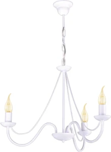 Biały potrójny żyrandol świecznikowy BARTO 13995/KA 3-ramienny  