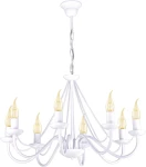 Duży biały żyrandol świecznikowy BARTO 13997/KA 8-ramienny 