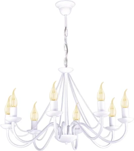 Duży biały żyrandol świecznikowy BARTO 13997/KA 8-ramienny 