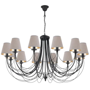 JEWESOS 12041/27/56 czarny elegancki żyrandol do salonu 12-płomienny 