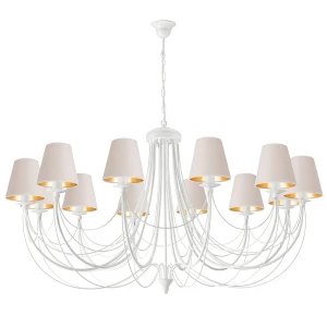 Elegancki biały żyrandol 12-płomienny JEWESOS 12041/26/50